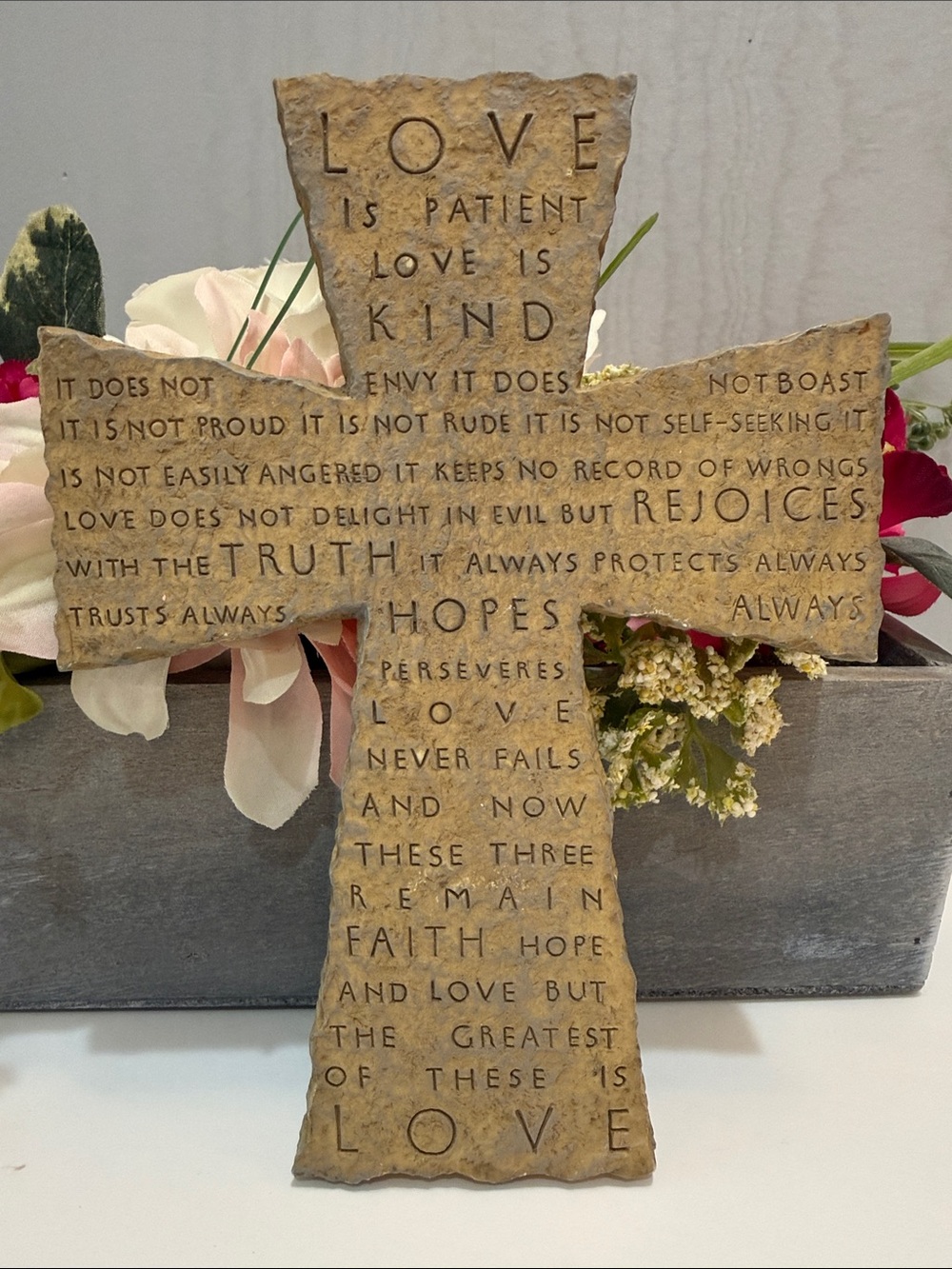 Vintage Zondervan Inspirio 1 Corinthians 13 Love Is Patient Scripture Wall Cross